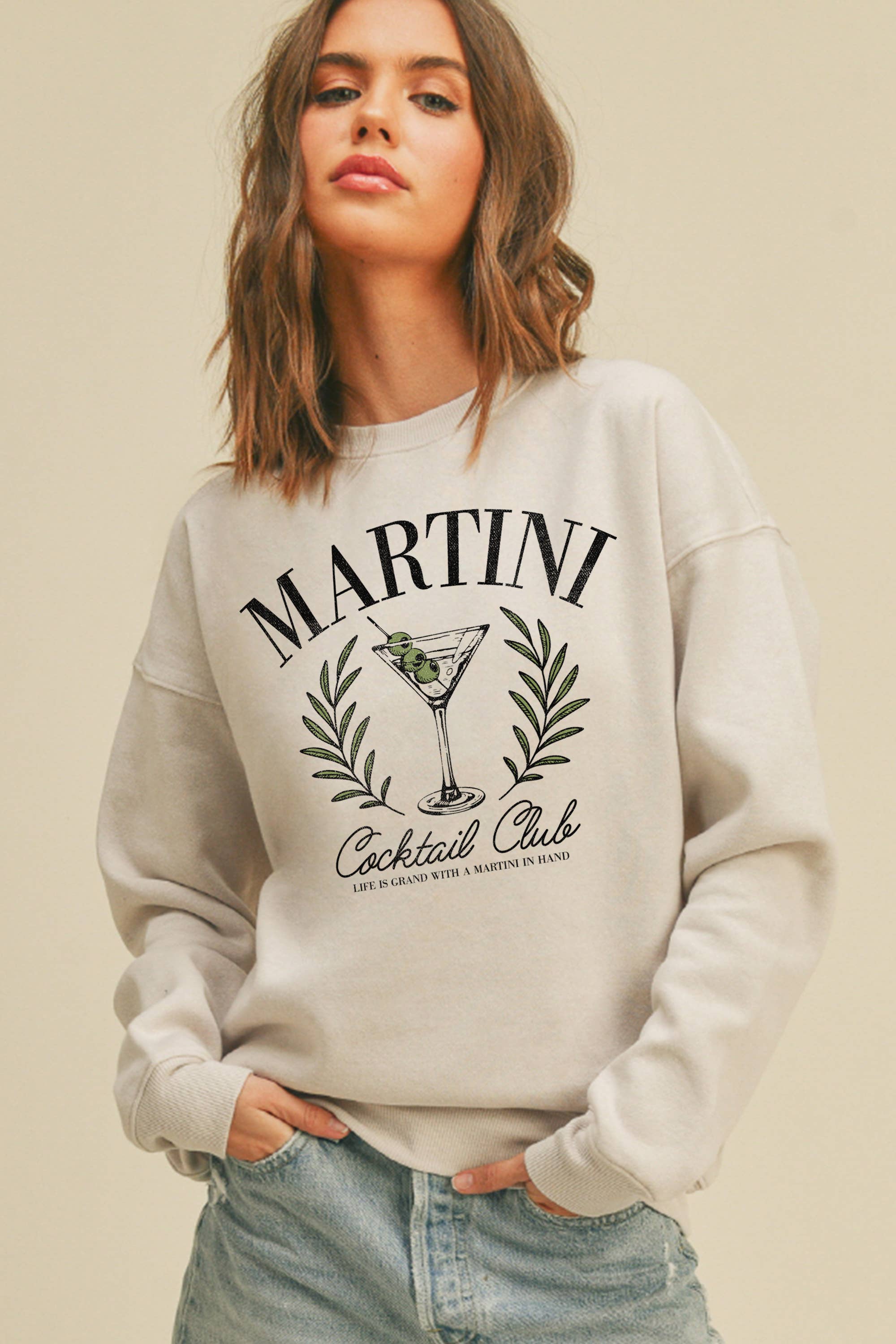Honestee - Wholesale Sweatshirt - Women's - Martini Cocktail Club Long Sleeve Sweatshirt1