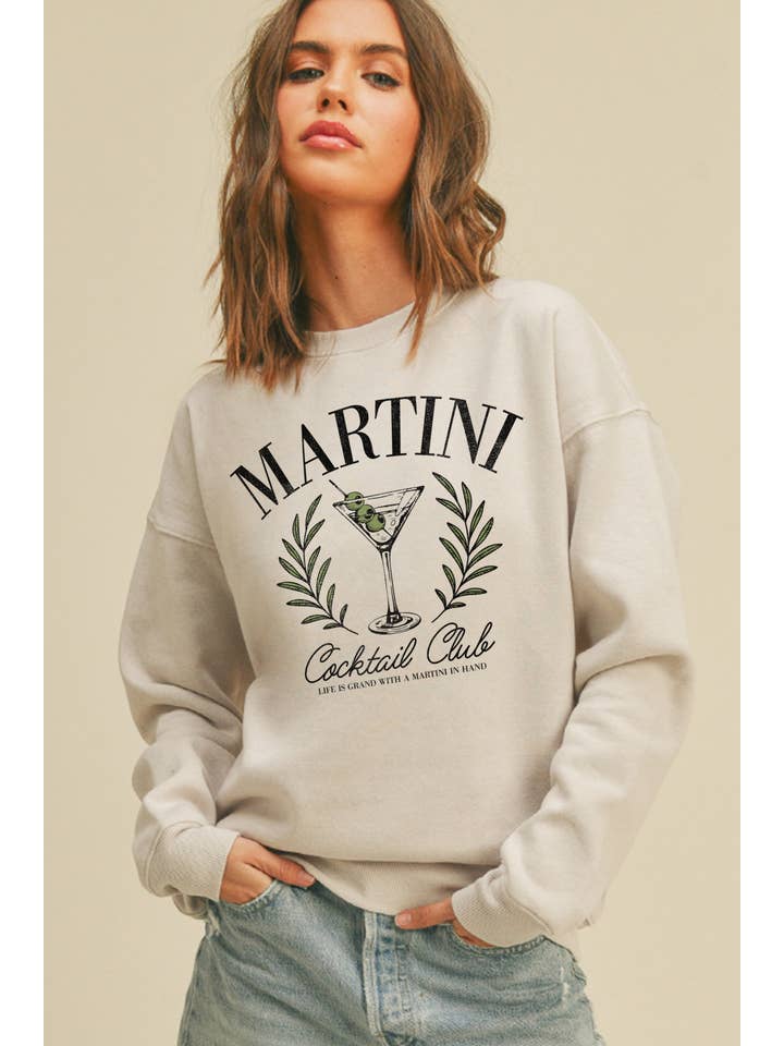 Honestee - Wholesale Sweatshirt - Women's - Martini Cocktail Club Long Sleeve Sweatshirt1