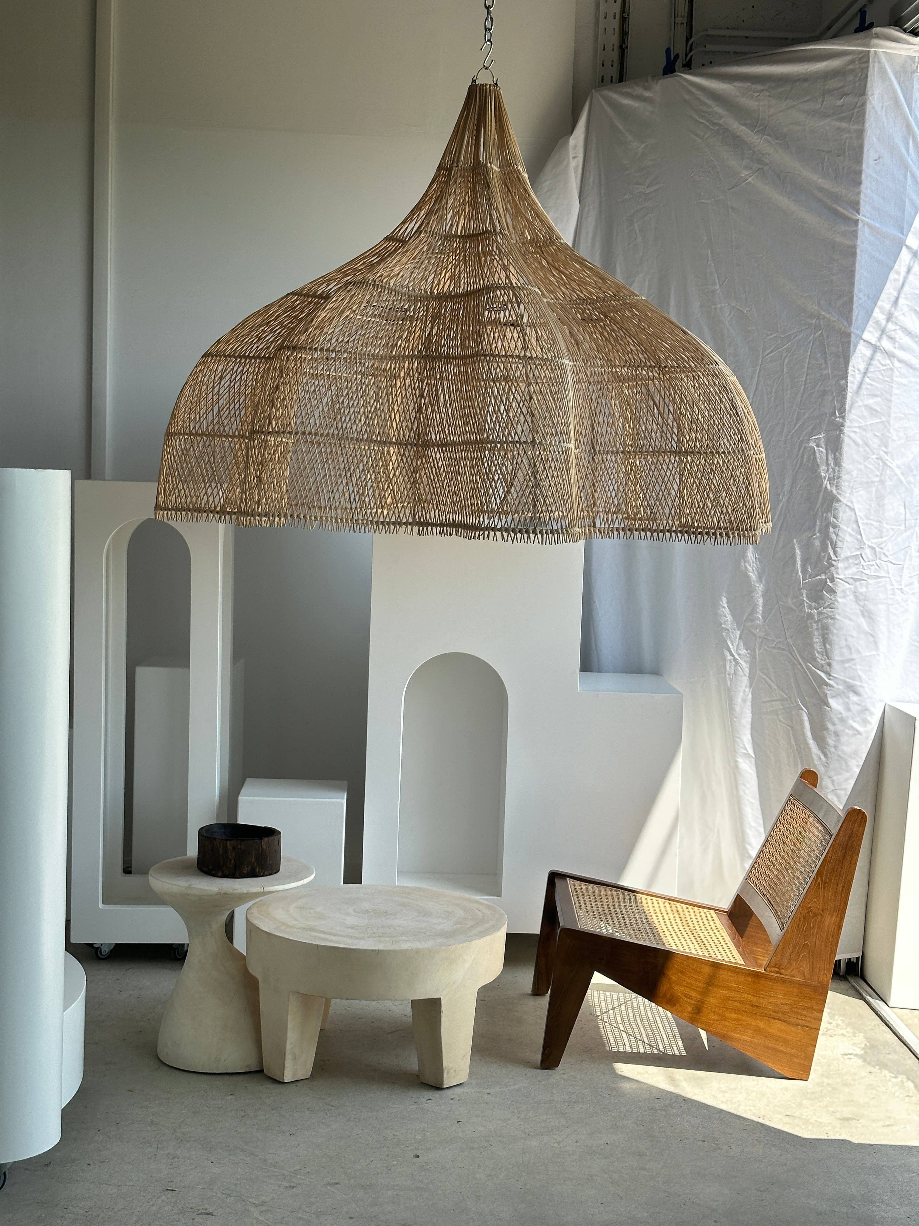 Office Objets - Wholesale Chandelier/Hanging Light - Immense rattan suspension in the shape of a flower, tulip, corolla H:1m; D:1m5057