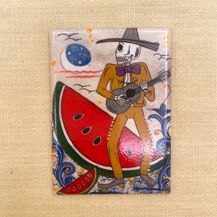Tesoros Trading Company - Wholesale Magnet - Sandia Guitar Man Magnet, USA