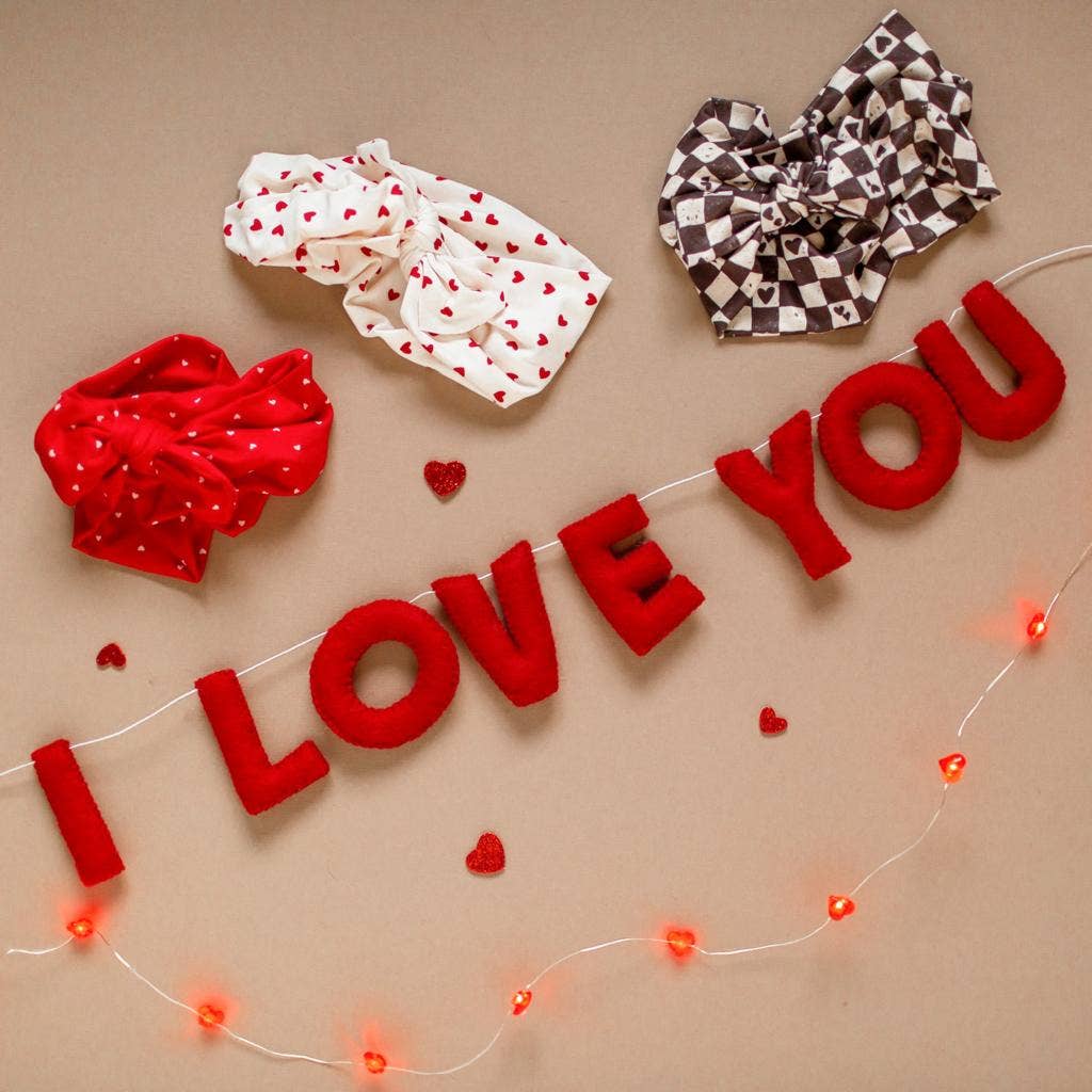 Joy Felts - Venta al por mayor Banderines/guirnaldas - Guirnalda de letras de lana con texto en inglés I LOVE YOU6