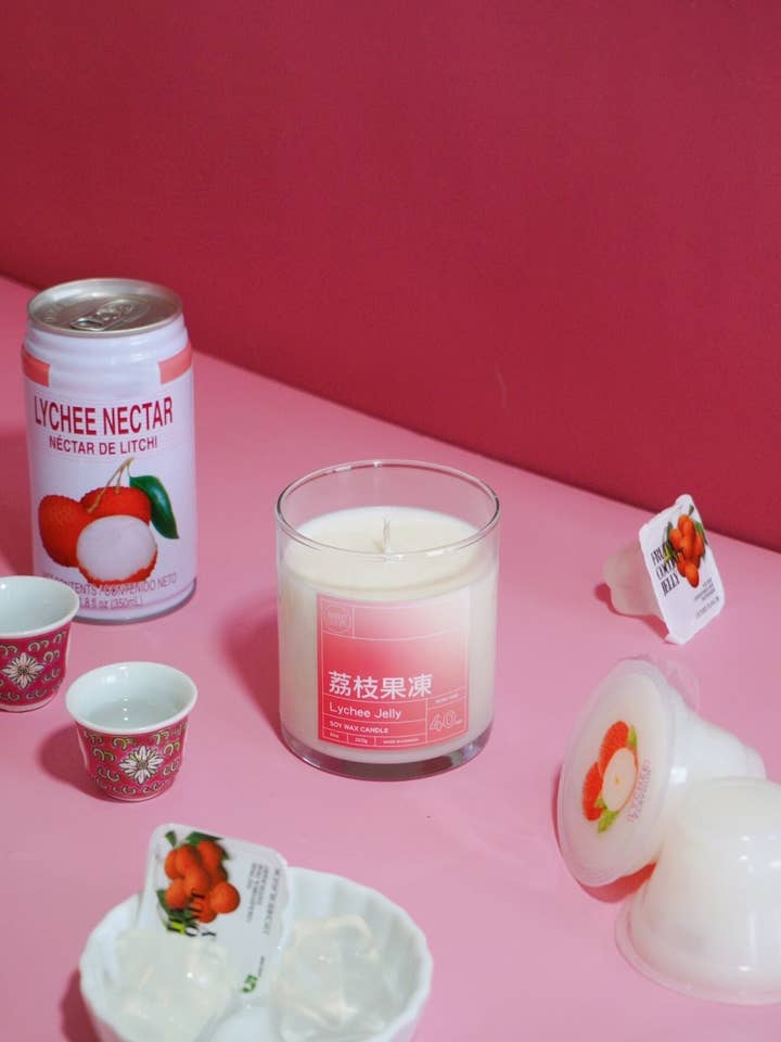 Lychee Coconut Jelly Soy Wax Blend Candle for wholesale by ArtketGoods