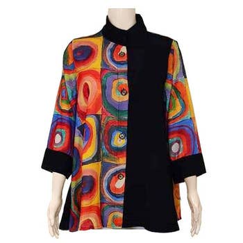 Breeke - Wholesale Tunic - Women's - Kandinsky Color Study Swing Top (SW-WK-SQUARES)0