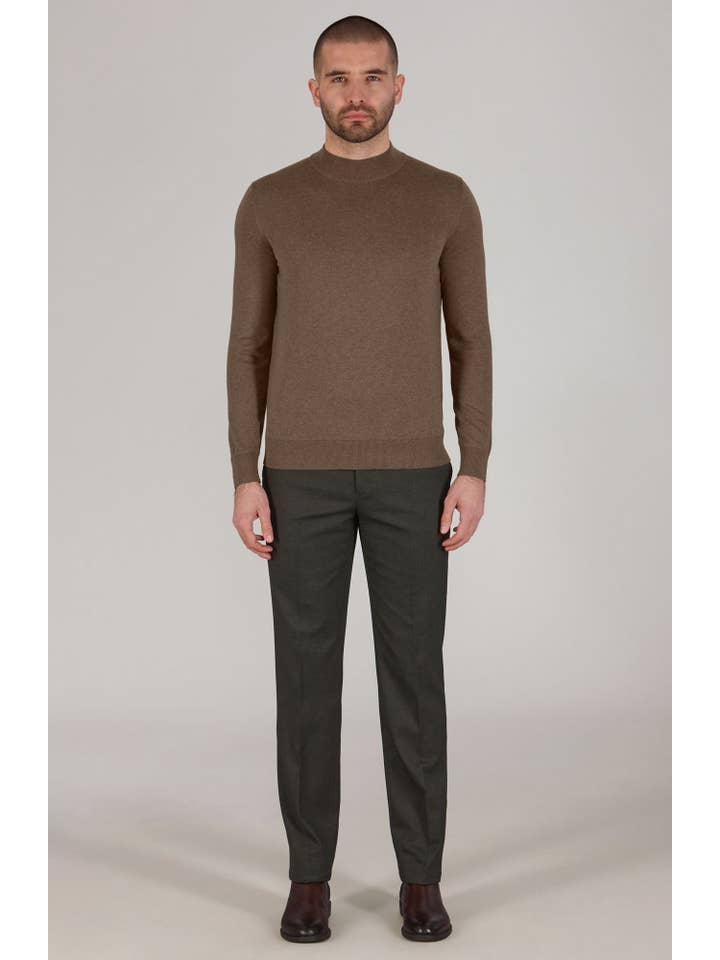 Paul James Knitwear - Wholesale Knit Sweater - Men's - Mens Ultra Fine Cotton Mock Turtle Neck Jumper1