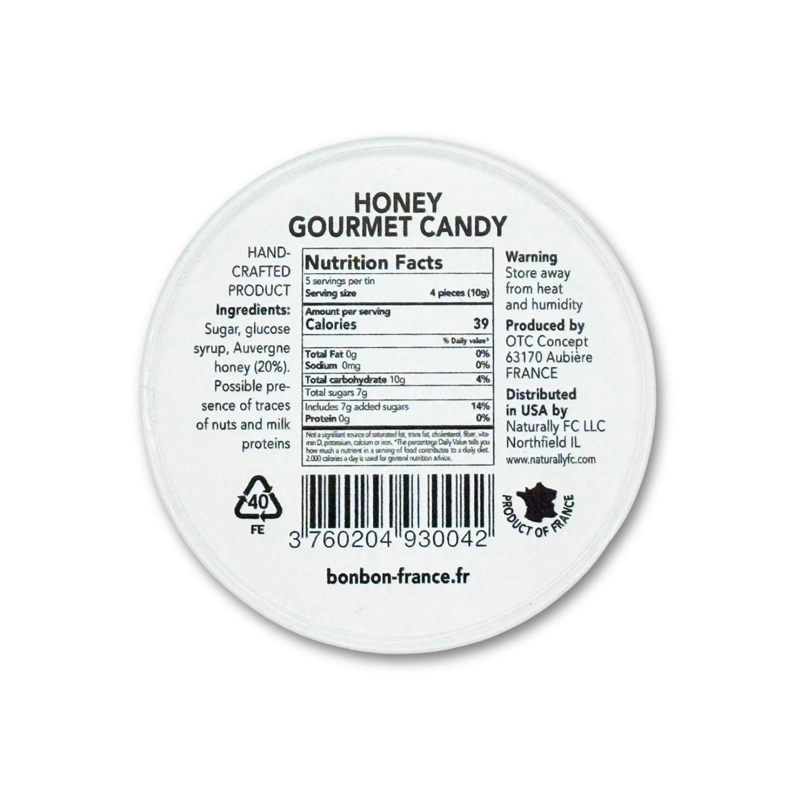 Bonbon USA France - Vente Bonbons durs - Bonbons Naturels au Miel Français - Boîte Drapeau du Royaume-Uni Reine d'Angleterre2