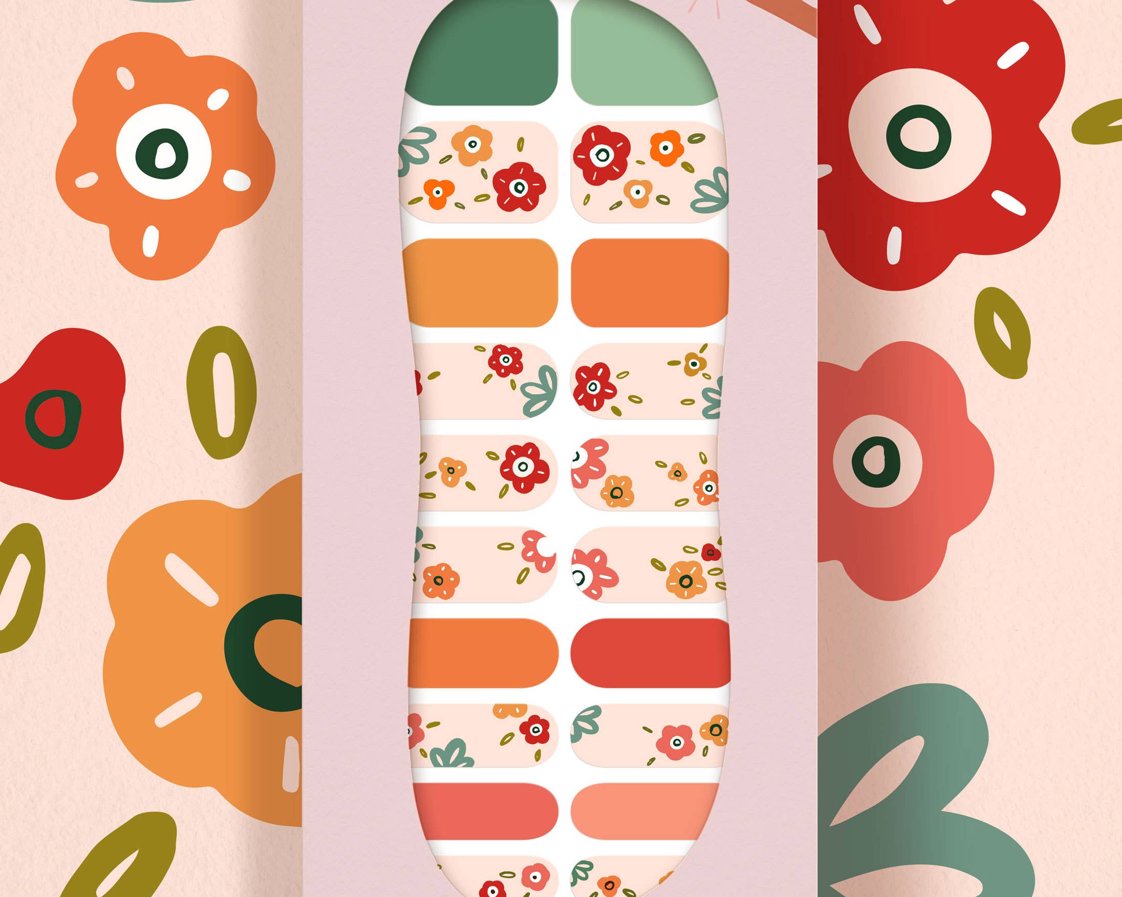 Modgloss - Wholesale Nail Art/Decal - 'Folksy Floral' Mexican Flower Nail Art Wrap Kit2