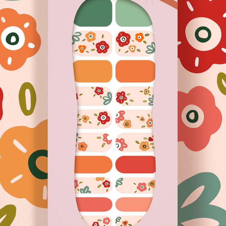 Modgloss - Wholesale Nail Art/Decal - 'Folksy Floral' Mexican Flower Nail Art Wrap Kit2