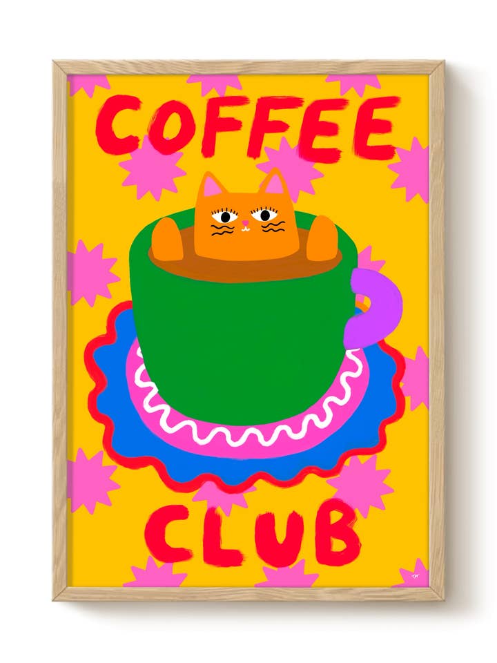 Coffee Club Print - Homeware, Gifts, Art - Various Sizes for wholesale by The Paper Tail