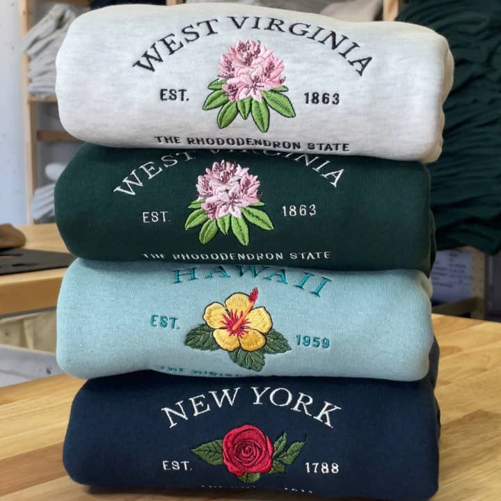 Sun Milk - Wholesale Graphic Sweatshirt - Women's - West Virginia Rhododendron Crew2