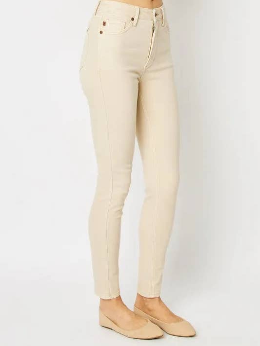 BONE Judy Blue Full Size Garment Dyed Tummy Control Skinny Jeans for wholesale on Faire2