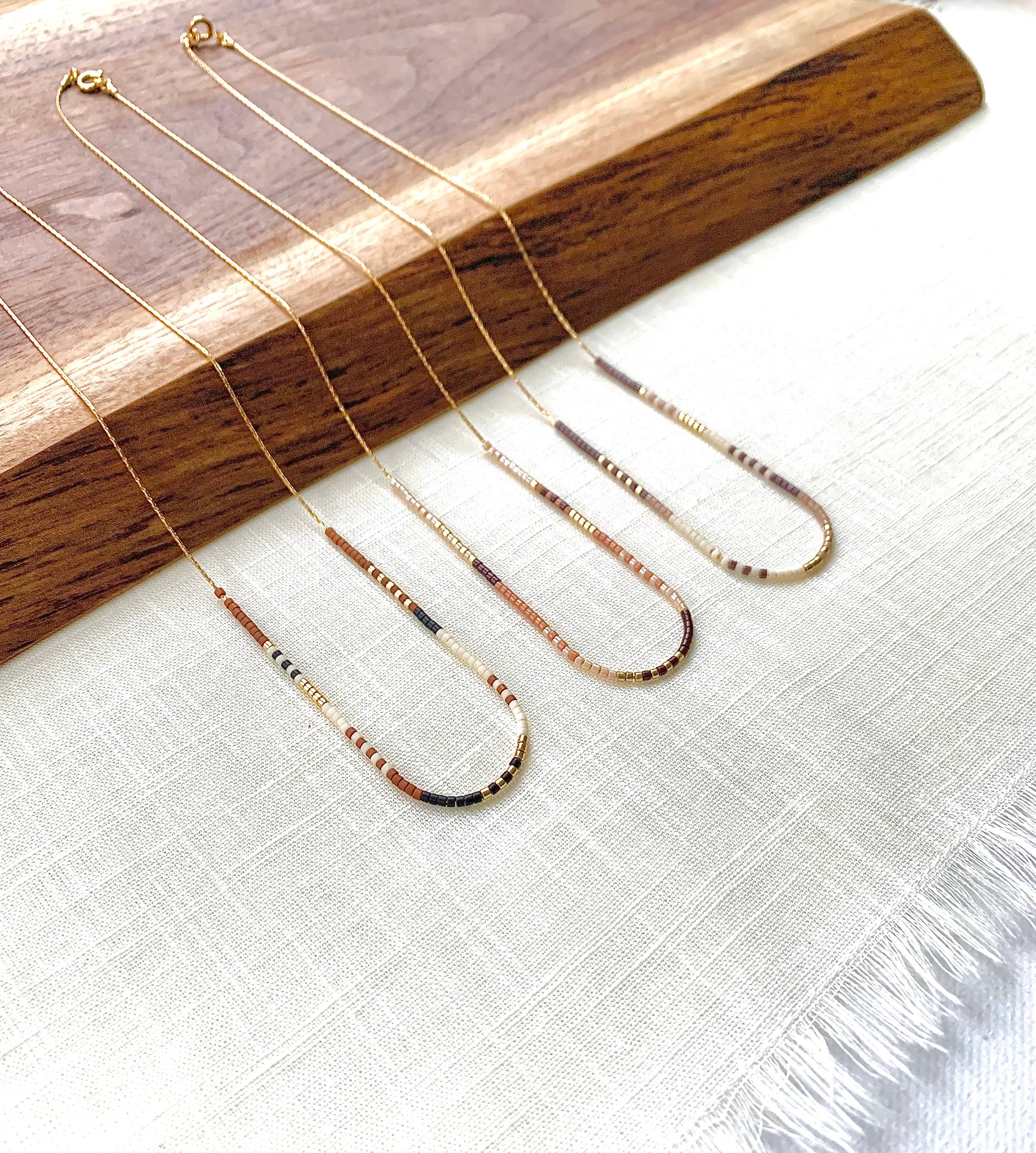 Ocean Breakup - Wholesale Beaded/Pearl Necklace - Rich Neutral Seed Bead Necklace3