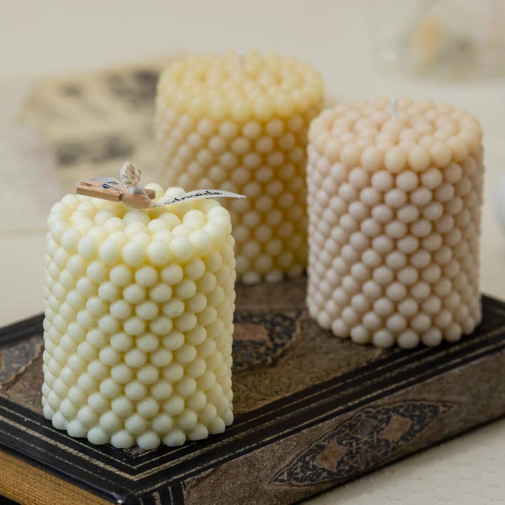 Round Bubble Candle, Natural Soy wax, Coconut Soy Wax, Gender reveal, Birthday, wedding. for wholesale by Soanna Candle Co.