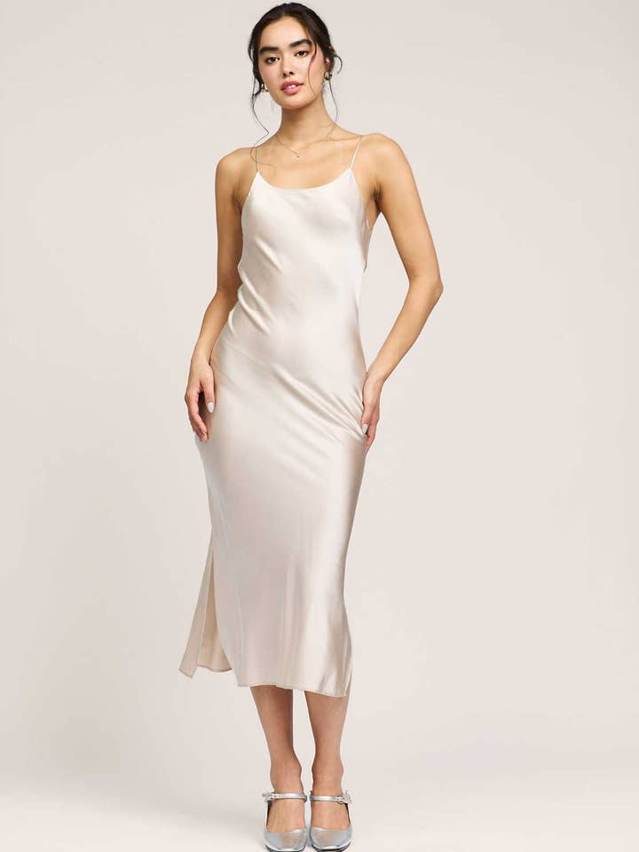 100% Silk Cami Midi Dress for wholesale by Current Air