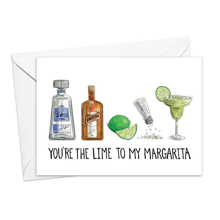 Lime to My Margarita Greeting Card for wholesale by Amy Wike Illustration