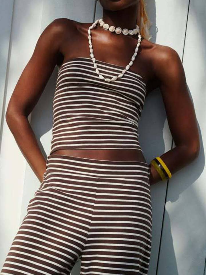 Mccolin - Wholesale Top & Pant Set (NOT Loungewear) - Women's - Strapless Striped Pants Set4