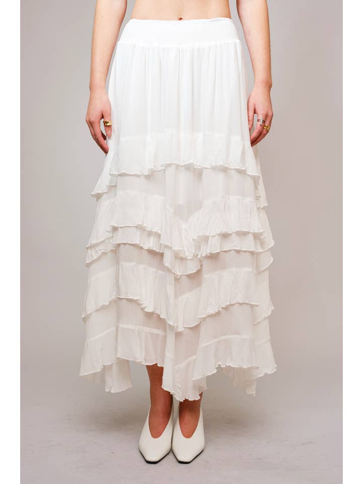 OFF WHITE 36690S - Rayon Crinkle Smocked Waist Maxi Dress for wholesale on Faire