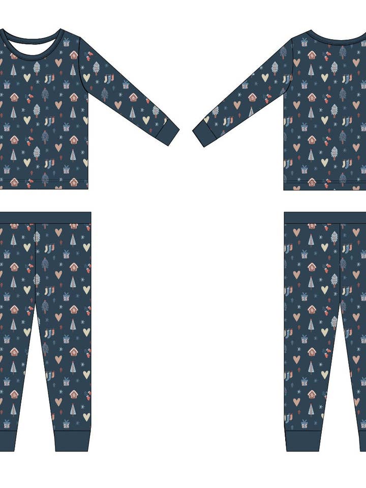 Joan's - Wholesale Sleepwear Set - Kids - Christmas Two-Piece Bamboo Pajamas