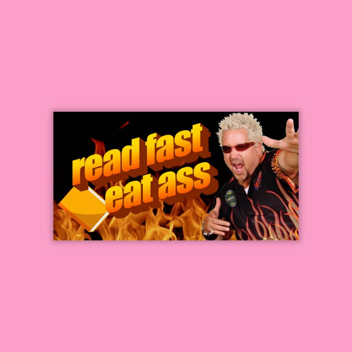 Lees Snel Eet Kont Guy Fieri sticker voor wholesale door Charlie's