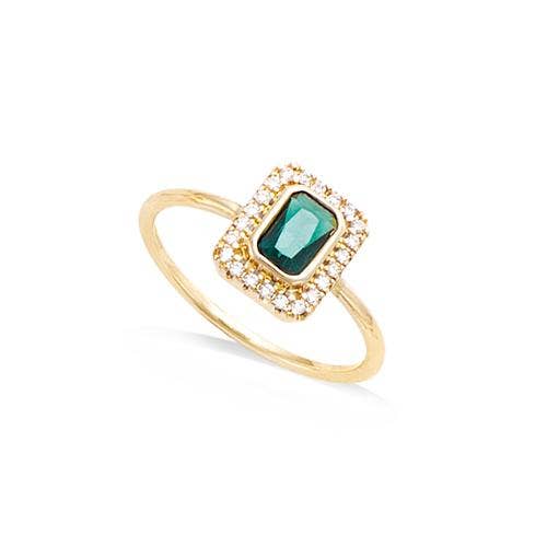 Gold-plated Green ring for wholesale by Zelda Bijoux