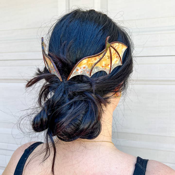 Blissfully Bookish Company - Wholesale Hair Accessories Set - Women's - Gold Dragon Wing Comb Set | Fantasy Gifts7