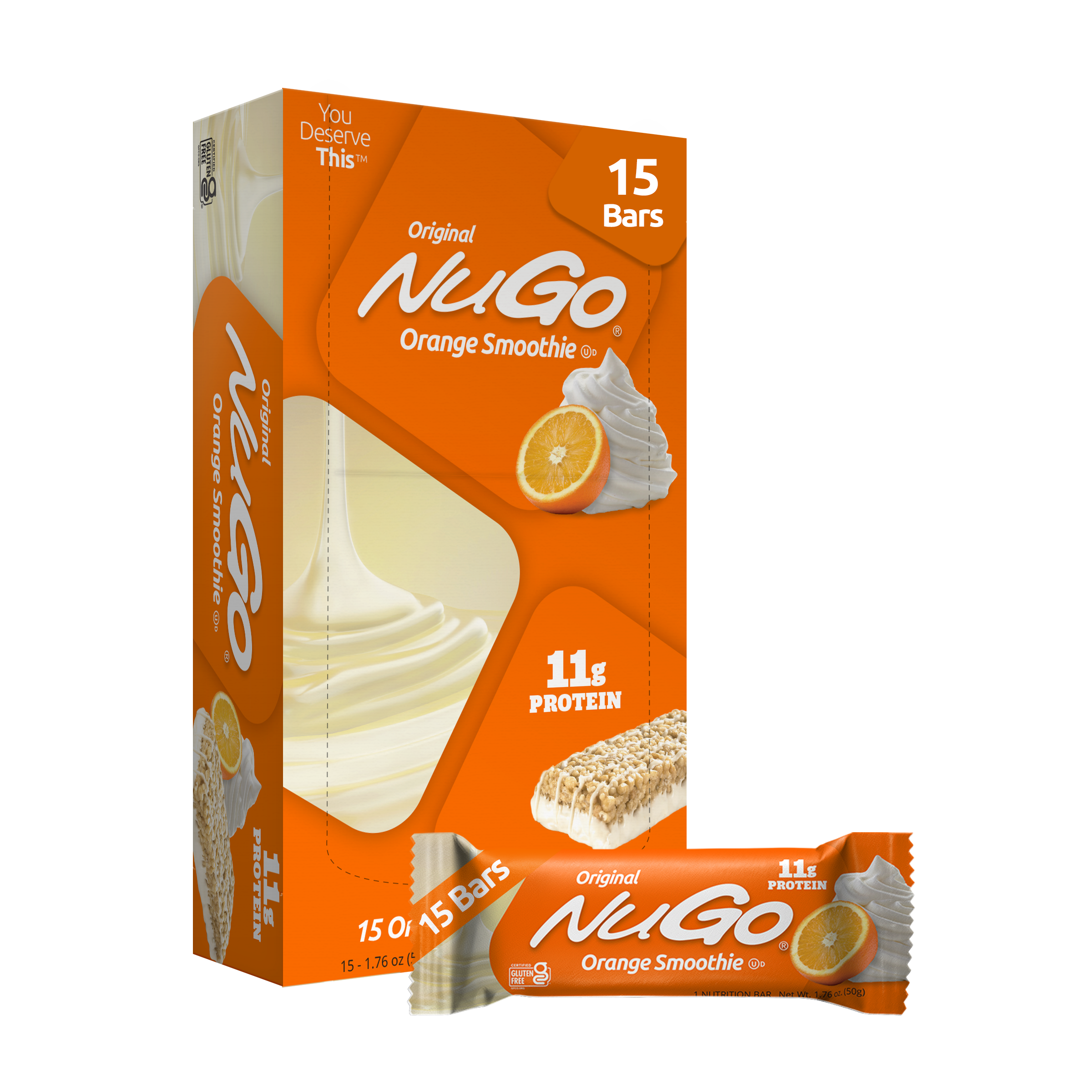 NuGo Nutrition - Wholesale Snack Bar - NuGo Original Orange Smoothie Protein Bar1