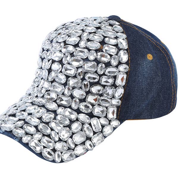 Nima Accessories Inc - Wholesale Baseball Cap - Women's - Oval Stones Decorated Baseball Cap Hat
