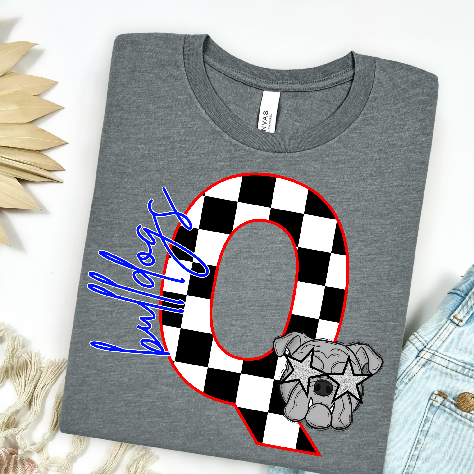  Pepper Block Letter Checker Graphic Tee for wholesale on Faire6