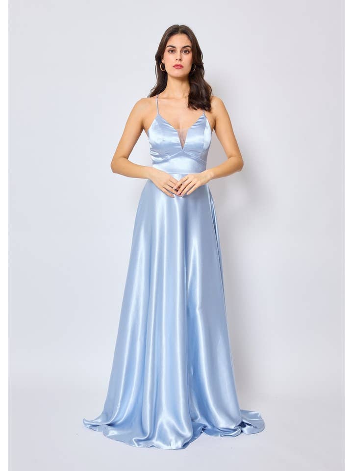 Eva & Lola - Epsilonn - Wholesale Gown - Women's - Long satin dress - HM21886