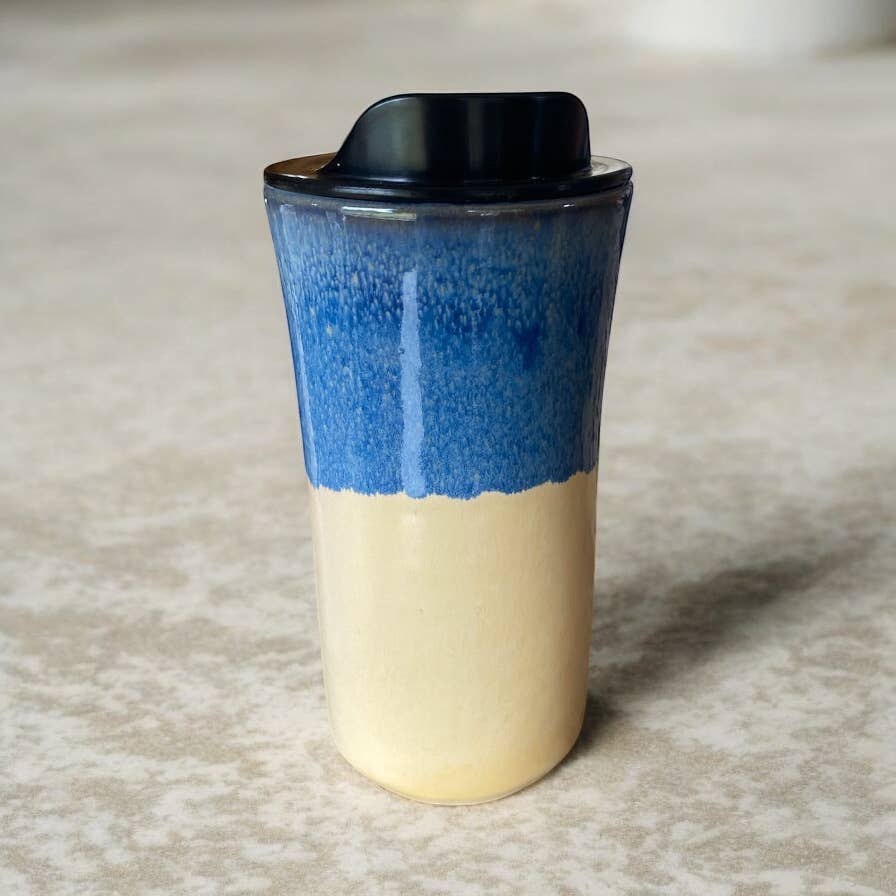 Pottery By Yvonne – Engroshandel Thermokop – Håndlavet stentøjsrejsekrus sæt – 16 oz1