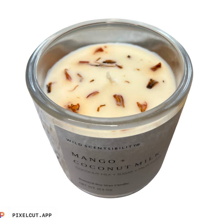 Mango + Coconut Milk Soy Wax Candle for wholesale by WILD Scentsibility