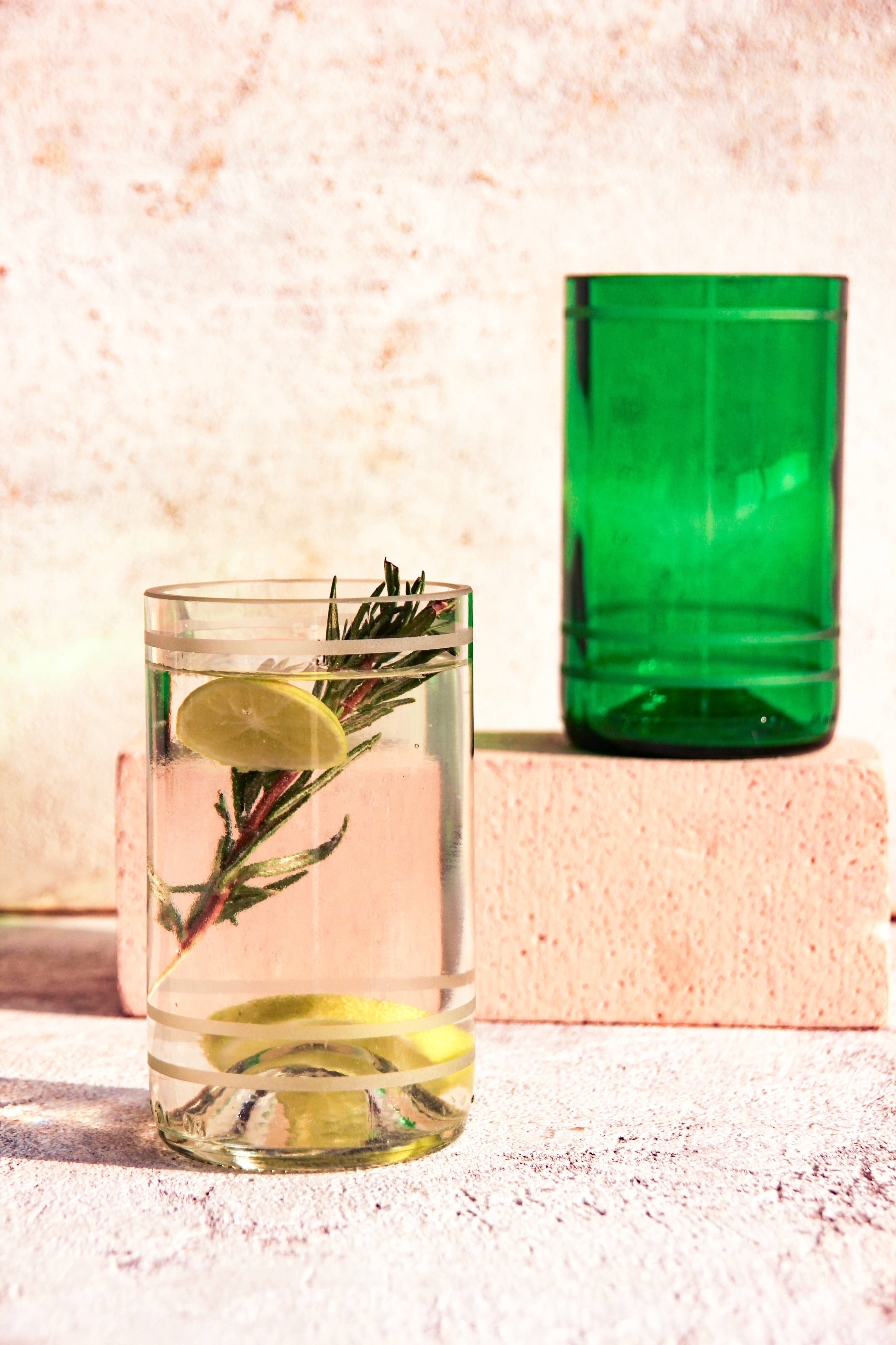 Ethical Global - Wholesale Drinking Glass/Cup - Estekana Eco Drinking Glasses Upcycled 2 Pack - 12/16 Oz.14