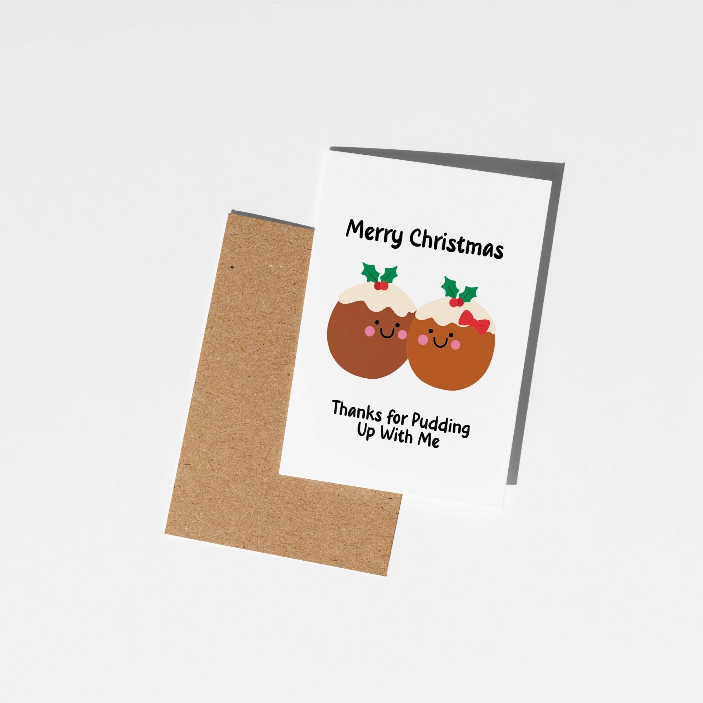 PulpKo - Wholesale Christmas Card - Thanks for Pudding Up With Me Christmas Card1