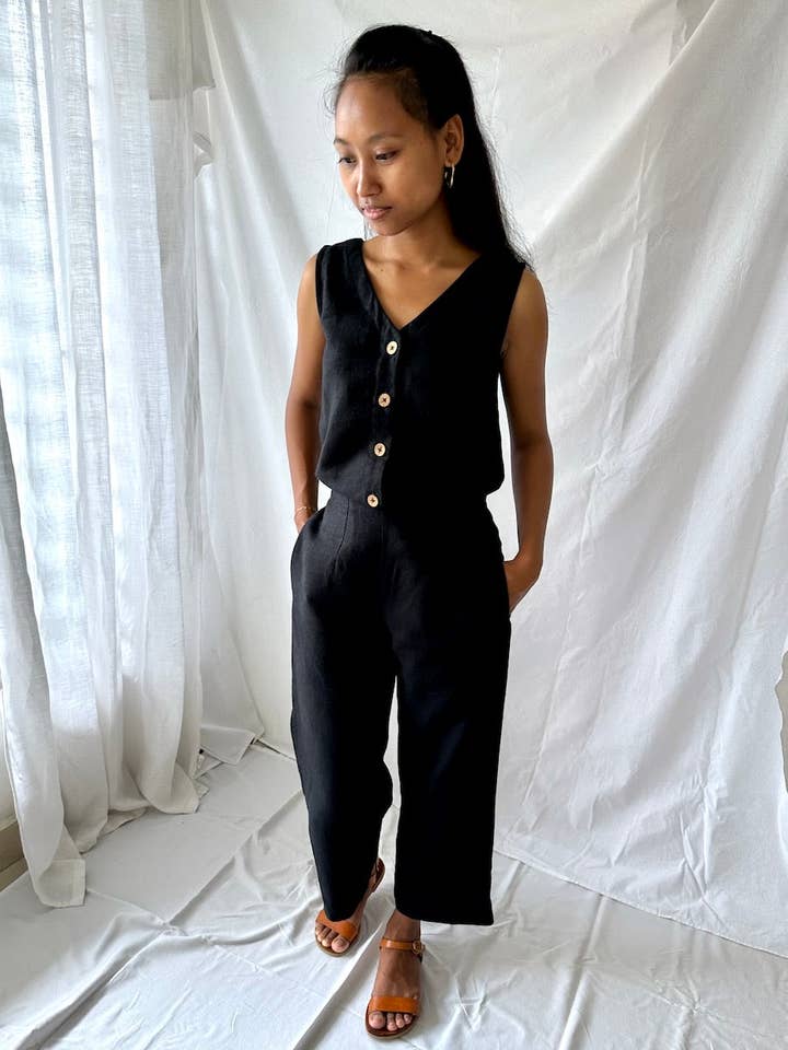 The Harmony Reversible Top in Denim for wholesale by Swahlee