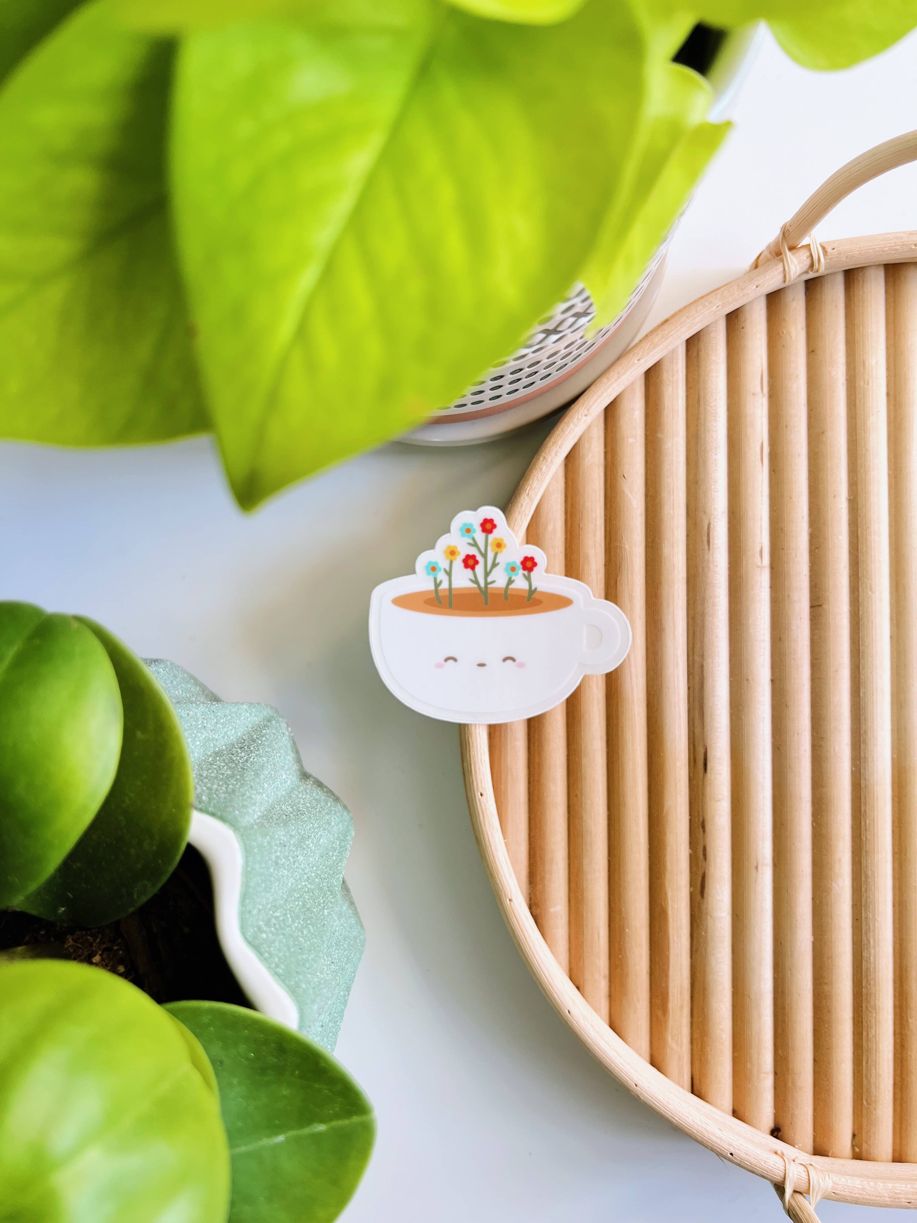 Matcha Paper Co. - Wholesale Sticker - Bloom Latte Cups Clear Vinyl Stickers3