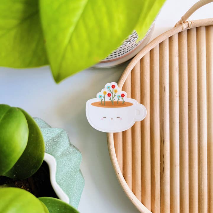 Matcha Paper Co. - Wholesale Sticker - Bloom Latte Cups Clear Vinyl Stickers3