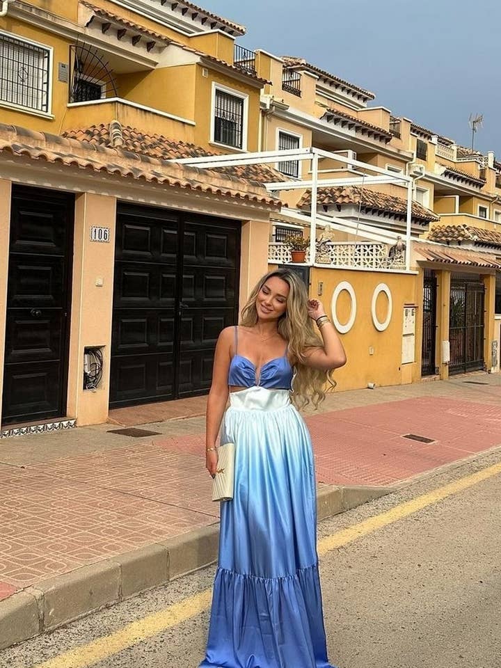 BLUE CWDMD4149_GRADIENT COLOR SUSPENDER LONG DRESS for wholesale on Faire3