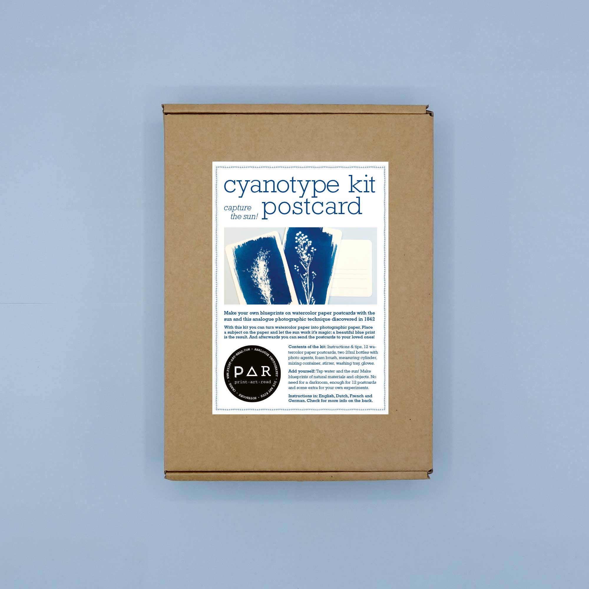 PAR – wholesale DIY-pysselkit – DIY-cyanotypkit - vykort + ES/IT/PT/JP språk6