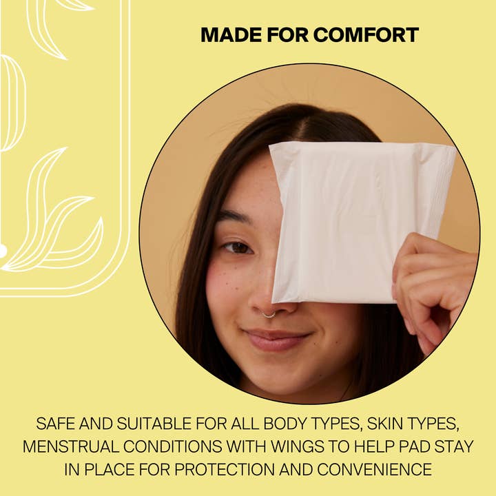 Rif Care - Wholesale Menstrual Pad/Liner - Super (12 ct) Organic Biodegradable Hemp Fiber Pads