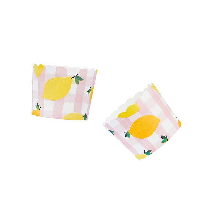 Lemon & Gingham Food Cups 12 Pack for wholesale by Hootyballoo by Club Green