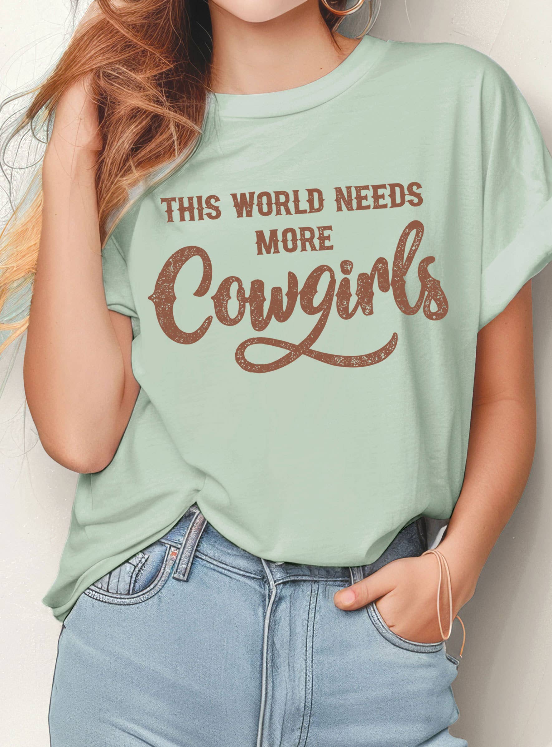 Rustee Clothing - Wholesale Screen Printed T-Shirt - Unisex - THIS WORLD NEEDS MORE COWGIRLS GRAPHIC TSHIRTS4