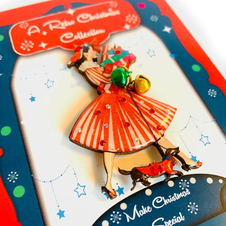 Rosie Rose Parker - Wholesale Brooch - Retro 1950s Christmas brooch Christmas jewellery uk jewllery8
