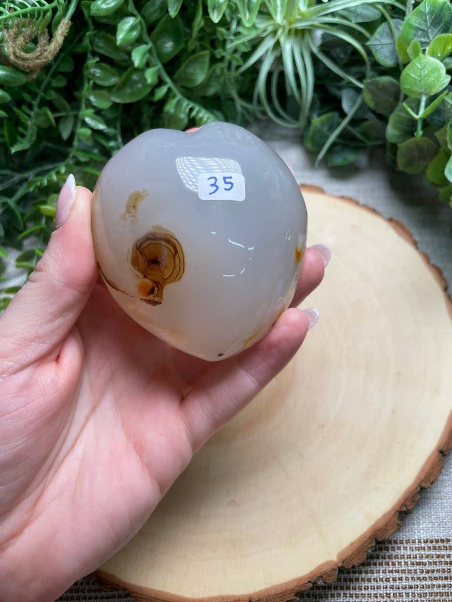 Copper Ashes - Wholesale Spiritual Stone/Crystal - Druzy Agate Heart with Face2