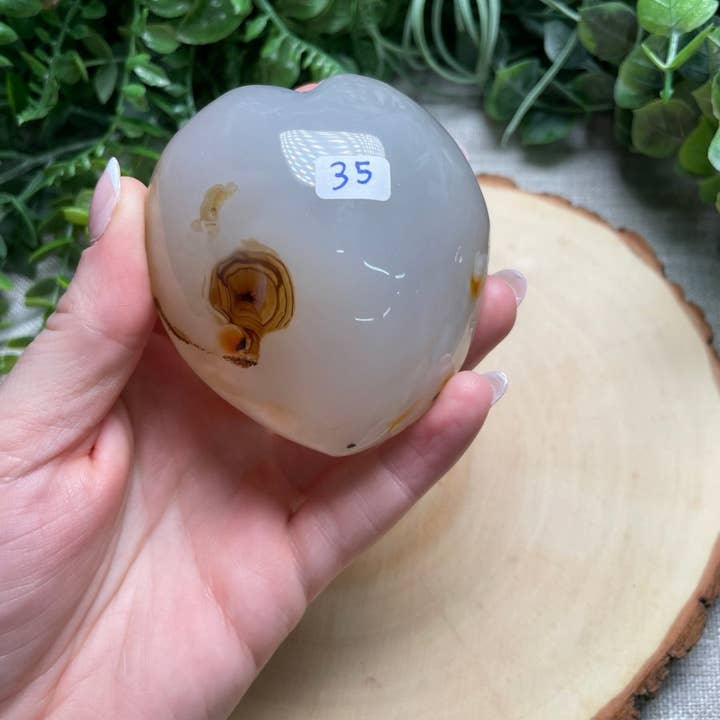 Copper Ashes - Venta al por mayor Piedras/cristales espirituales - Corazón de Ágata Drusa con Cara2