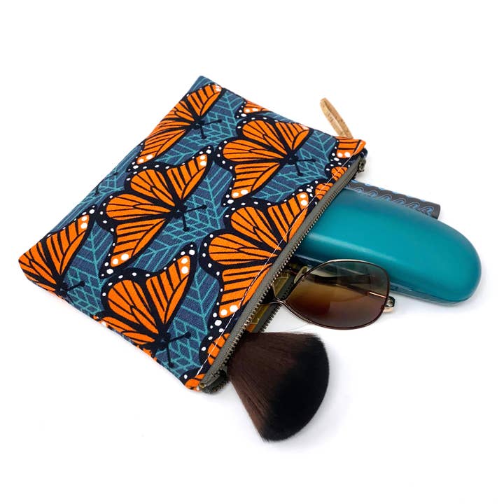 mmb by hand - Wholesale Pouch - Women's - Organic Slim Zip Pouch Charley Harper Monarch Butterflies6
