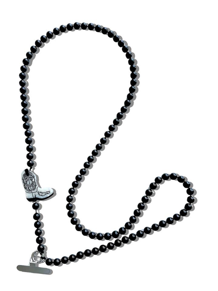 Hand-painted Western Boot Gemstone Crossbody Phone Chain for wholesale by Solar Eclipse