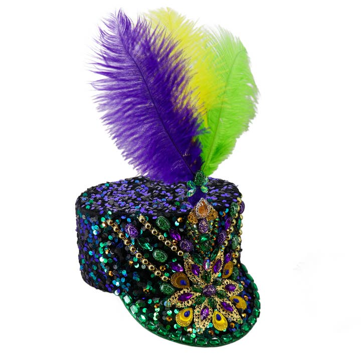 Cappello da poliziotto con diamante di Mardi Gras con piume staccabili per la vendita all'ingrosso da parte di Western Fashion