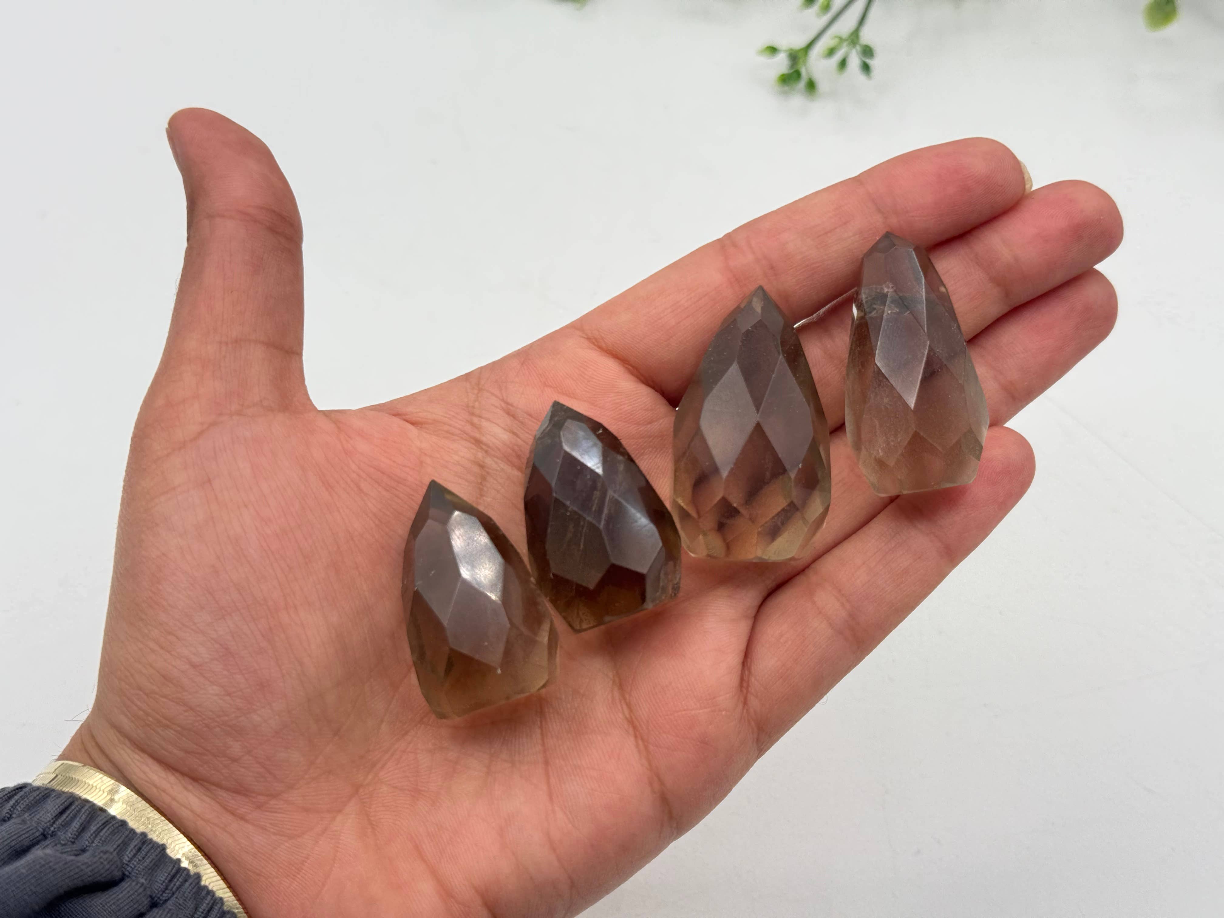 Meraki Gemstones - Wholesale Spiritual stone/crystal - Smoky Quartz Crystal Faceted Pear Shape8