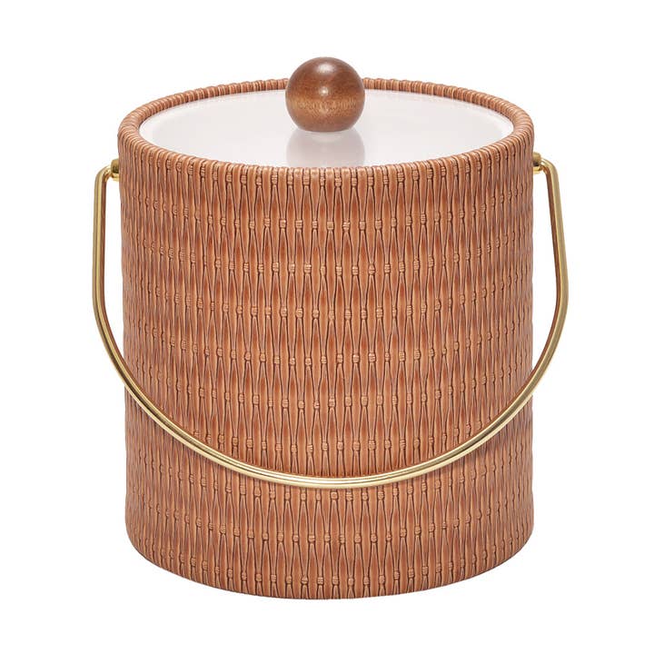 Secchiello per ghiaccio in vimini da 3 qt. Maldives Peanut per la vendita all'ingrosso da parte di MR. ICE BUCKET, LLC.