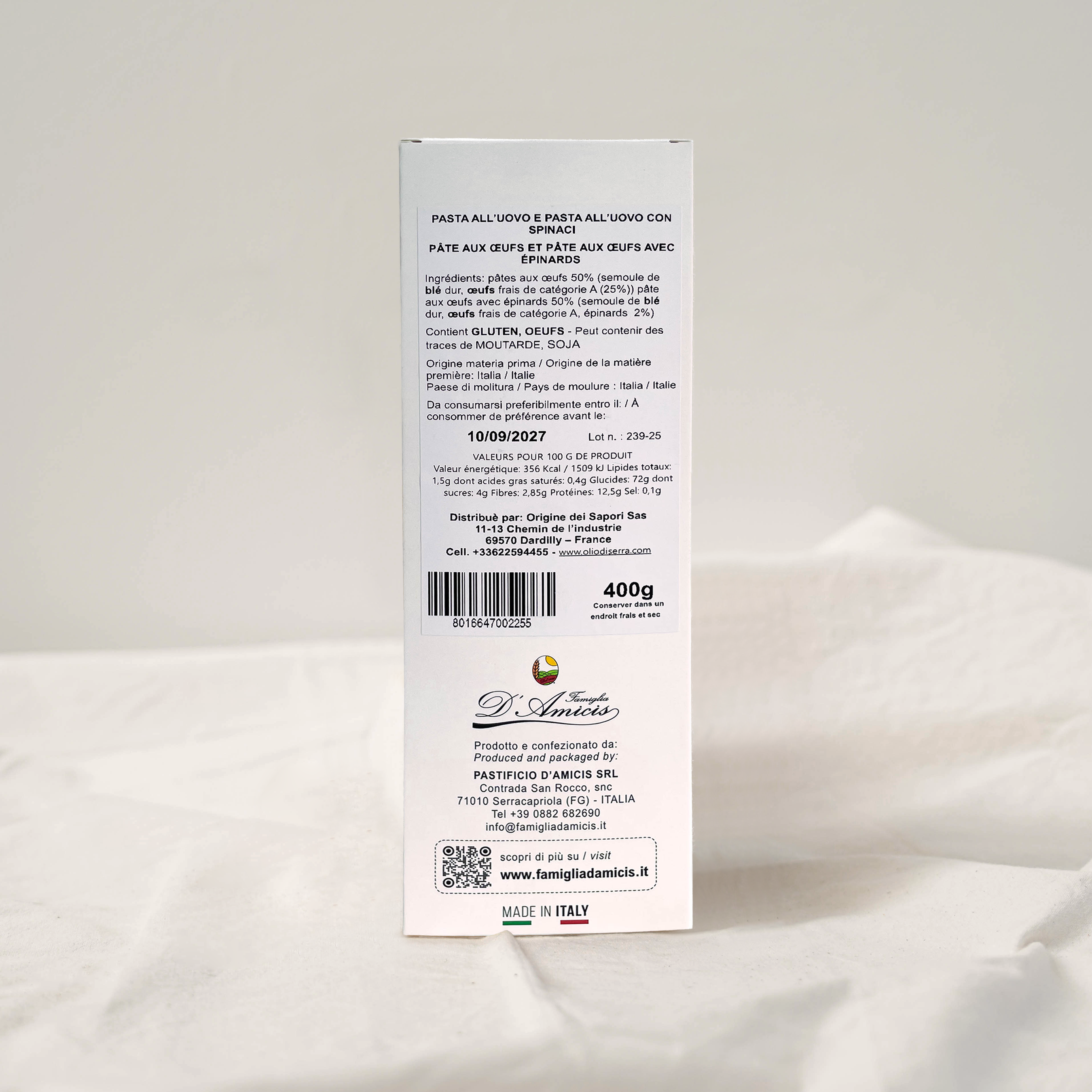 OLIO DI SERRA - Venta al por mayor Pasta - Fettuccine Paglia e Fieno (400 g)2