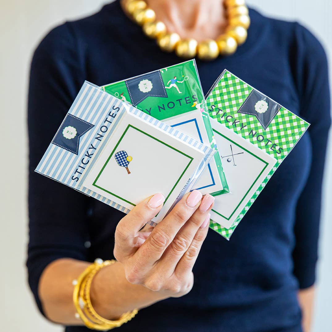 WH Hostess Social Stationery - Wholesale Sticky Notes - In Stock Preppy Pickleball Single Sticky Notes1